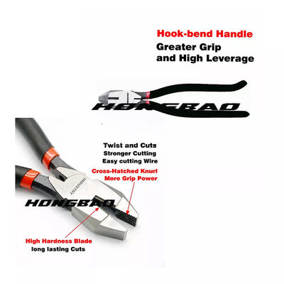 7 &quot;8&quot; 9 &quot;كماشة قطع جانبية مركبة 60CRV من الفولاذ المقطوع مزورة